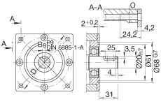 INA直線執行器 MKUVE20-B-ZR, 帶有四排球的滑塊