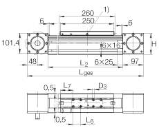 INA直線執行器 MKUVE20-B-ZR, 帶有四排球的滑塊