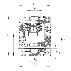 INA直線執行器 MLFI50086-B-ZR, 內導向滑塊
