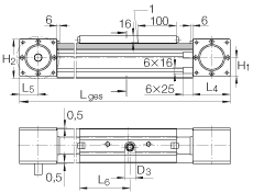 INA直線執行器 MLFI50086-B-ZR, 內導向滑塊