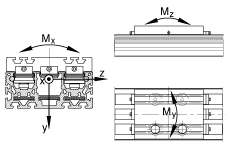 INA直線執行器 MLFI140-3ZR, 內導向滑塊，帶三個齒形帶