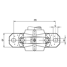FAG直立式軸承座 SNV215-L + 1320-M + FSV320, 根據 DIN 738/DIN739 標準的主要尺寸，剖分，帶圓柱孔和緊定套的自調心球軸承，毛氈密封，脂和油潤滑