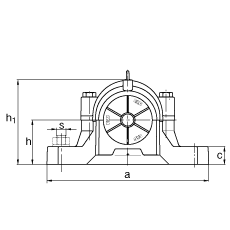 FAG直立式軸承座 SNV215-L + 1320-M + FSV320, 根據 DIN 738/DIN739 標準的主要尺寸，剖分，帶圓柱孔和緊定套的自調心球軸承，毛氈密封，脂和油潤滑