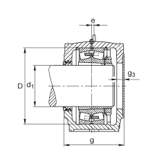 FAG直立式軸承座 SD3140-H-TS-A-L + 23140-B-K-MB, 剖分，用于帶錐孔和緊定套的調(diào)心滾子軸承，迷宮密封，脂潤(rùn)滑