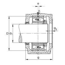 FAG直立式軸承座 SD3164-H-TS-AF-L + 23164-K-MB, 剖分，用于帶錐孔和緊定套的調(diào)心滾子軸承，迷宮密封，脂潤(rùn)滑