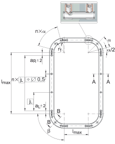 INA導軌 LFS52-OV-150/90-VBS, 實心曲導軌；可提供耐腐蝕設計