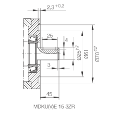 INA串聯(lián)直線執(zhí)行器 MDKUVE15-500-3ZR, 帶有四排球的滑塊