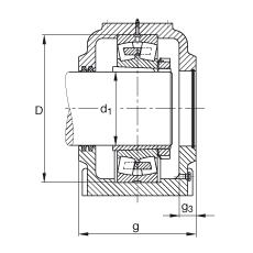 FAG直立式軸承座 SD538-N-FZ-AL-L + 22238-K-MB, 剖分，用于帶錐孔和緊定套的調(diào)心滾子軸承，毛氈密封，脂潤(rùn)滑