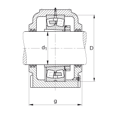 FAG直立式軸承座 SD552-N-FZ-BF-L + 22252-B-K-MB, 剖分，用于帶錐孔和緊定套的調(diào)心滾子軸承，毛氈密封，脂潤(rùn)滑