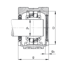 FAG直立式軸承座 SNV170-L + 222SM85-TVPA + FSV519, 根據 DIN 736/DIN737 標準的主要尺寸，剖分的調心滾子軸承，毛氈密封，脂和油潤滑