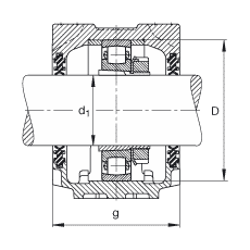 FAG直立式軸承座 SNV180-L + 20220-K-MB-C3 + H220X310 + DH520X310, 根據(jù) DIN 736/DIN737 標準的主要尺寸，剖分，帶錐孔和緊定套的調(diào)心滾子軸承，雙唇密封，脂和油潤滑