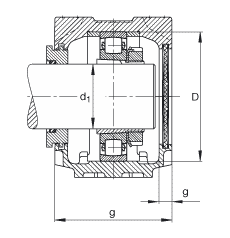 FAG直立式軸承座 SNV160-L + 20218-K-MB-C3 + H218X303 + TSV518X303, 根據(jù) DIN 736/DIN737 標(biāo)準(zhǔn)的主要尺寸，剖分，帶錐孔和緊定套的調(diào)心滾子軸承，迷宮密封，脂和油潤滑