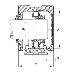 FAG直立式軸承座 SNV100-L + 20211-K-TVP-C3 + H211X200 + TCV511X200, 根據(jù) DIN 736/DIN737 標(biāo)準(zhǔn)的主要尺寸，剖分，帶錐孔和緊定套的鼓形滾子軸承，Taconite 密封，脂和油潤滑