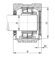 FAG直立式軸承座 SNV110-L + 22310-E1-K + H2310 + FSV610, 根據(jù) DIN 736/DIN737 標(biāo)準(zhǔn)的主要尺寸，剖分，帶錐孔和緊定套的調(diào)心滾子軸承，毛氈密封，脂和油潤滑