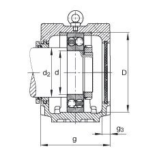 FAG直立式軸承座 SNV215-L + 1320-M + TSV320, 根據 DIN 738/DIN739 標準的主要尺寸，剖分，帶圓柱孔和緊定套的自調心球軸承，迷宮密封，脂和油潤滑
