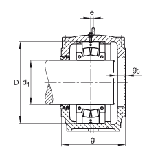 FAG直立式軸承座 SD3136-H-TS-A-L + 231SM160-MA, 剖分的調心滾子軸承，迷宮密封，脂潤滑
