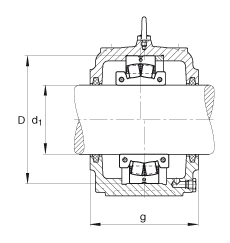 FAG直立式軸承座 S3036-H-N-FZ-AB-L + 230SM160-MA, 剖分的調心滾子軸承，毛氈密封，脂潤滑