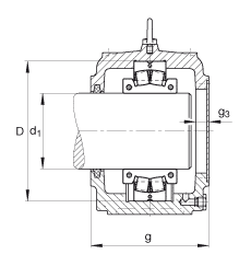 FAG直立式軸承座 S3080-H-N-FZ-AF-L + 230SM380-MA, 剖分的調(diào)心滾子軸承，毛氈密封，脂潤滑